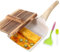 ASIAD Tamagoyaki Pan, Japanese Omelette Pan with Wooden Handle And Lid, Includes Shovel And Oil Brush, Rectangular Nonstick Pancake Egg Pan, Suitable for Gas Induction Cooker,White