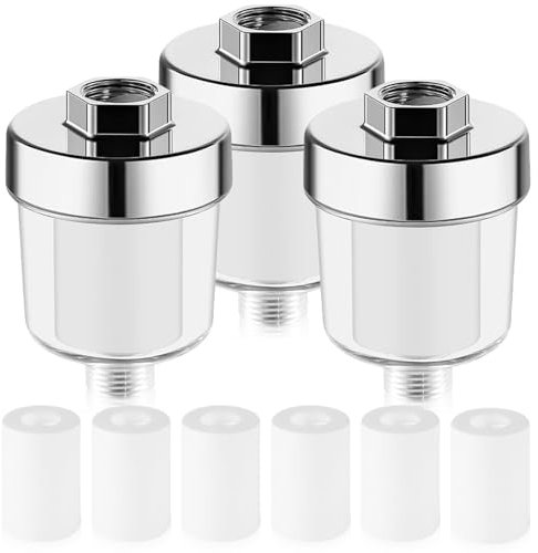 3 er Set Duschfilter Mit 6 Austauschbaren, Wasserfilter Dusche Shower Filter Universeller, Duschkopf Wasserfilter Filter für Duschköpfe Für Zuhause, Badezimmer,Küche