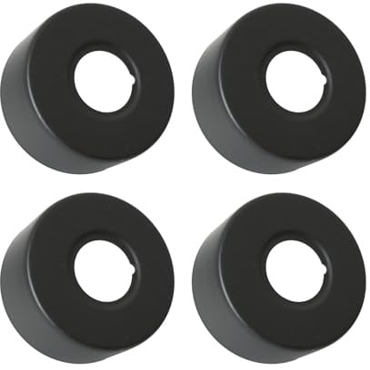 Hugwish Rosetten Für Duscharmaturen 3/4 27mm x 66mm x 30mm in Höhe 4tlg, Rosette Wasserhahn Innenhahn ø 26mm, Rosetten Für Armaturen Duscharmatur Silber (Schwarz, Ø 66 mm x 30 mm)