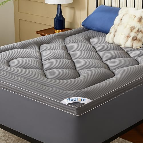 BEDLORE Matratzentopper 160x200cm, Atmungsaktiv & Weich, Grau