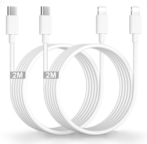 Cavo iPhone 2 Metri 2Pezzi Certificato Apple MFi, Cavo USB C Lightning | Ricarica Rapida cavo Type C Lightning Filo Caricatore iphone Cavetto Per iPhone 14 13 12 11 Pro Max Mini/XS/XR/X/8/SE/iPad