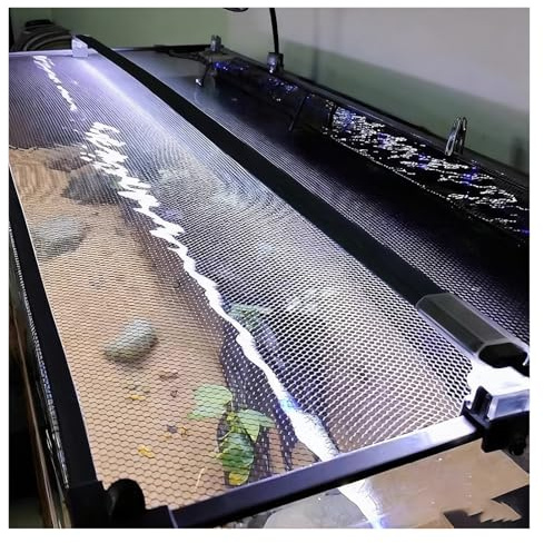 PEYNIR Couvercle Aquarium Couvercle magnétique Anti-Saut pour Aquarium (à Faire soi-même), Hache pour Aquarium Grille Anti-Chats avec Filet d'aération(L59.1xW19.7in/150x50cm)