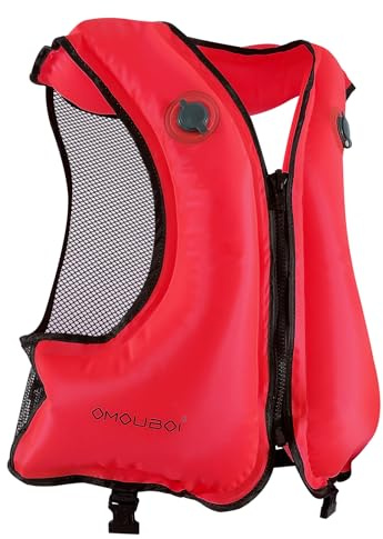 FORWEWAY Zweikammer-Schwimmweste Verstellbare Schwimmhilfe für Erwachsene mit auffälligem Design geeignet zum Schwimmen Angeln und für andere Wasseraktivitäten
