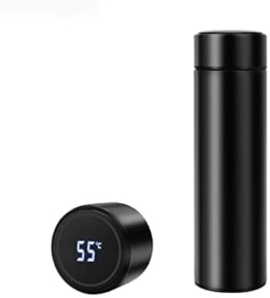 Smart LED Temperature Display Vacuum Flask, Black, 500ml, Stainless Steel Insulated Water Bottle with Digital Temperature Indicator