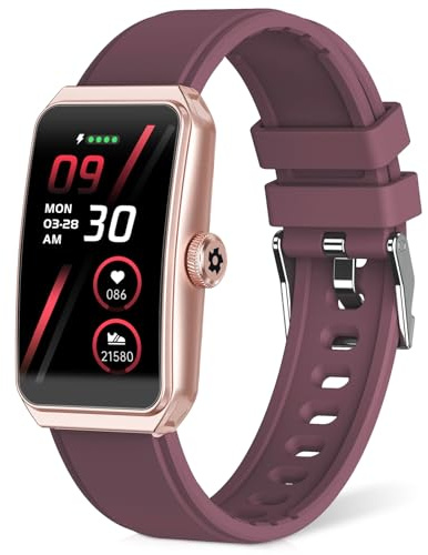 Fitness Tracker with 24/7 Heart Rate, Blood Pressure Blood Oxygen Sleep Monitor,103 Sports Modes Smart Watch IP68 Waterproof Activity Trackers, Step Counter Calories Pedometer for Women Men (Bordeaux)