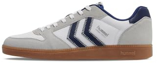 hummel Handball Perfekt NS Indoor Schuhe Sneaker weiß 232725-9109 (White/Blue, EU Schuhgrößensystem, Erwachsene, Numerisch, M, 45)