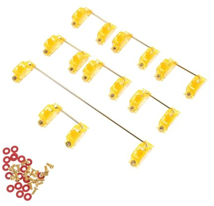 Lurrose Golden Stainless Steel Key Stabilizer Mount Plate Satellite for Mechanical Keyboard Diy, Easy to Use and Practical, Compatible with 6.25u, 7u, and 2u Sizes