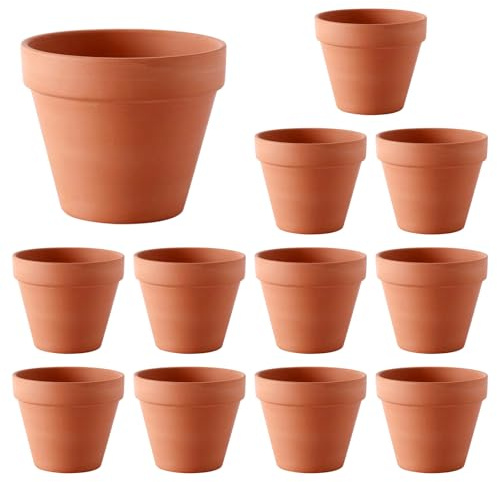 Veebmys 12 Pots en Céramique, Pots pour Semis, Mini-Pots Réutilisables avec Trous De Drainage. Convient Aux Plantes Succulentes Et Aux Cactus (12)