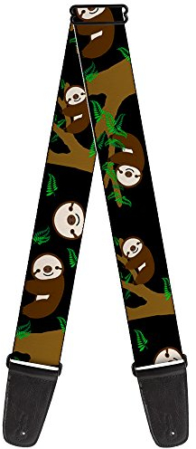 buckle-down gs-w37106 Faultier Face/zum Aufhängen schwarz Gitarrengurt