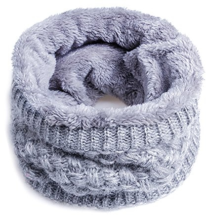 AISHNE Winter Loop Schal Damen Schlauchschal Rundschal Herren Loopshal Mit Pelz Wolle Schals Warme,Grau