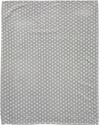 Alvi Microfaser Decke - Kuscheldecke 75x100 cm Stars silber 608-9
