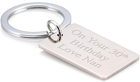 Personalised Stainless Steel Rectangular Keyring with Custom Engraving