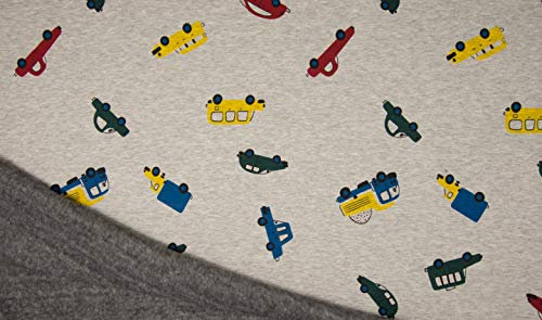 StoffBook AUTOS UND LASTWAGEN KUSCHELWEICHER DOUBLEFACE BAUMWOLLFLEECE BAUMWOLLE FLEECE STOFF MELANGE, D957