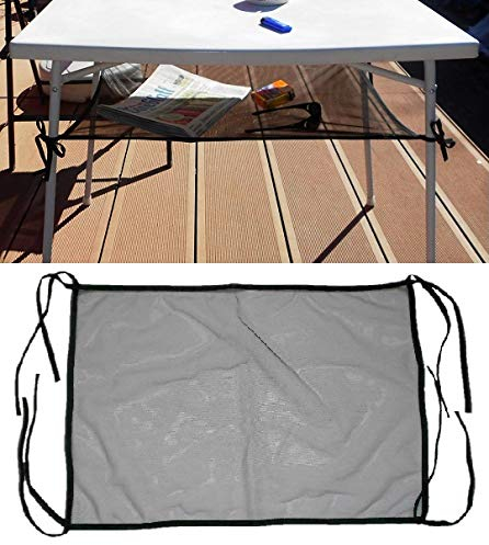 Holzdrehteile Ablagenetz für Campingtisch Tischnetz Aufbewahrungsnetz Netzablage Netz 75 x 60 cm