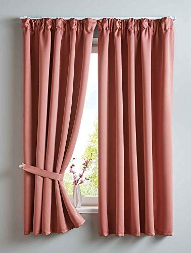 Gardinenbox 2er Set Verdunkelungsvorhänge Blickdicht »Newyork« verdeckte Schlaufen Altrosa HxB 160x140 cm Thermo-Gardine Blackout schalldämmend ÖKOTEX Kräuselband, 202020610-2