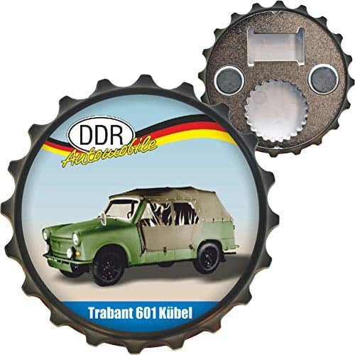 AV Andrea Verlag Ostalgie Flaschenöffner Öffner mit Spruch, der DDR Bieröffner Kapselheber für Ostalgiker und Fans für Ostprodukte Ost Produkte (Kapselheber: - Trabant 601 Kübel -)
