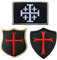 3 Stücke Ritter Templer Kreuz Schild Militär Moral Bestickter Aufnäher mit Verschluss zum Kleidung Taschen Rucksack Uniform Weste Hundegeschirr Militär Taktisch Draussen Jersey Reisen
