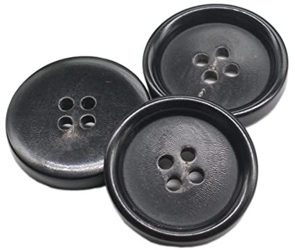 ByaHoGa 10 Stück 25mm Schwarze Knöpfe ECHT HORN Knöpfe für anzüge jacken mäntel uniform (Schwarze)