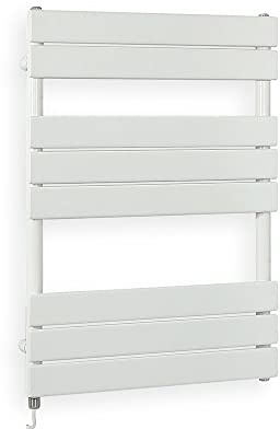 Milano Lustro 600W White Flat Panel Electric Heated Towel Rail - 825mm x 600mm