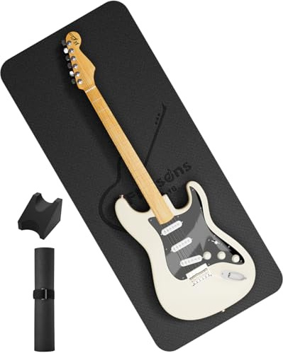 Flatsons FA-16 Gitarren-Halsstütze Cradle und Arbeitsmatte | Höhenverstellbare Stützhalterung,TPE‑Arbeitsmatte für Gitarre, Bass, Banjo, Mandoline, Ukulele zur Wartung und Reparatur