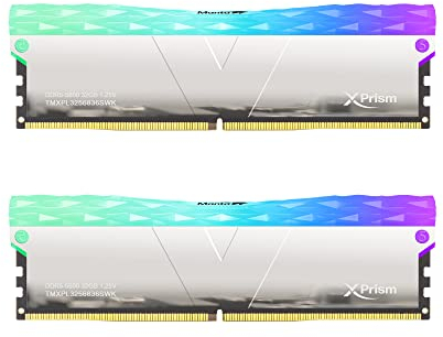 V-Color DDR5 Manta XPrism 64GB(32GBx2) 5600MHz 2Gx8 CL36 1.25V SK Hynix IC RGB Gaming Desktop Upgrade RAM Memory Module - Silver (TMXPL3256836SWK)