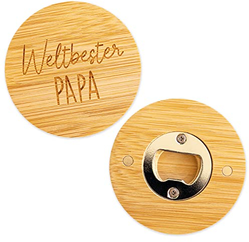 Papierdrachen Flaschenöffner aus Holz mit Gravur Weltbester Papa - zum Vatertag - originelles Geschenk für Papa, Opa - Vatertagsgeschenk