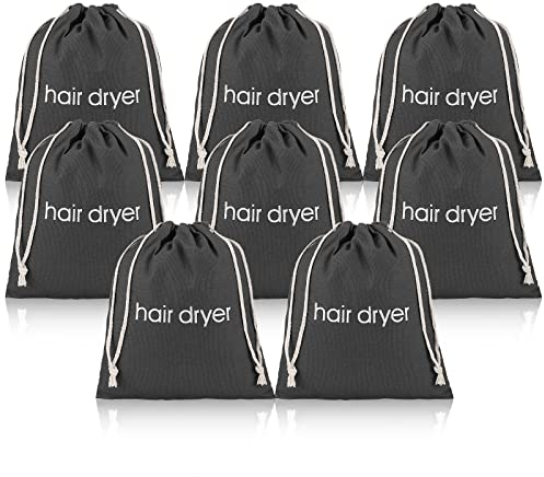 ERKXD 8 Pack Haartrockner Taschen Kordelzug Tasche Container Haartrockner Tasche für Reisen Bad Grau