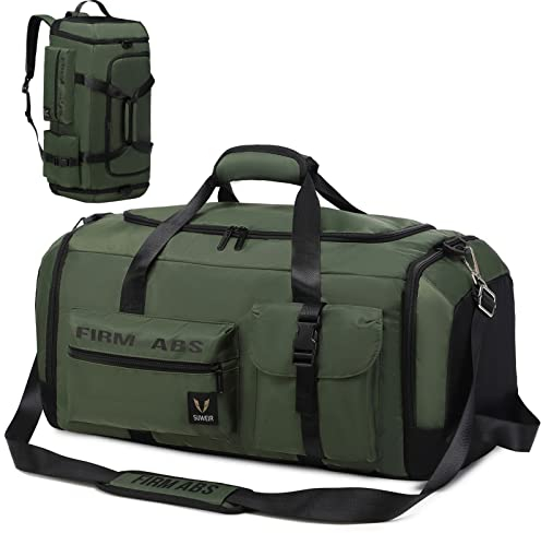 Suweir Reisetasche Groß Damen Herren 65L Sporttasche mit Schuhfach und Nass-Trockenfach Large Capacity Travel Bag Schwimmtasche Übernachtung Tasche für Reisen,Sport, Fitness (Grün Green)