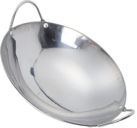 Healvian Pot à Fondue Chinoise Acier Inoxydable Wok Métal Anti-débordement Avec Poignées Doubles Pour Cuisinière à Induction Utilisation Quotidienne Pratique Et Facile à Nettoyer