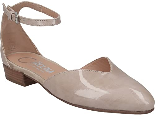 Donna Carolina Peeptoes & Slingpumps CRIS Juta, Lack/Brush, Beige, Damen EU 42