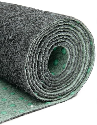 TAPISO Pemba Rasenteppich Kunstrasen Dunkelgrau Höhe:4 mm Kunstrasenteppich mit Noppen Wetterfest Schnelltrocknend Outdoor Balkon Terrasse Garten 100 x 150 cm