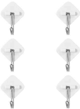 Aeuezxx Gancho Adhesivo, 6 Piezas Ganchos Adhesivos Para Pared, Gancho de Toalla, Gancho Multiusos, para Baño, Cocina, Pared, Puerta