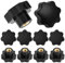 HSEAMALL 10 pezzi dado a stella M10 dado ad alette manopola di serraggio filettatura interna filettatura in plastica testa a stella per macchina utensile, nero