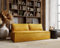 Kaiser Möbel, Klappsofa mit Schlaffunktion, Sofa Duo, Schlafsofa Couch, Loungesofa, Bettsofa, Wohnzimmer, Schlafzimmer, ​POSO Stoff- Cord 90 x 200 x 92 cm Senf