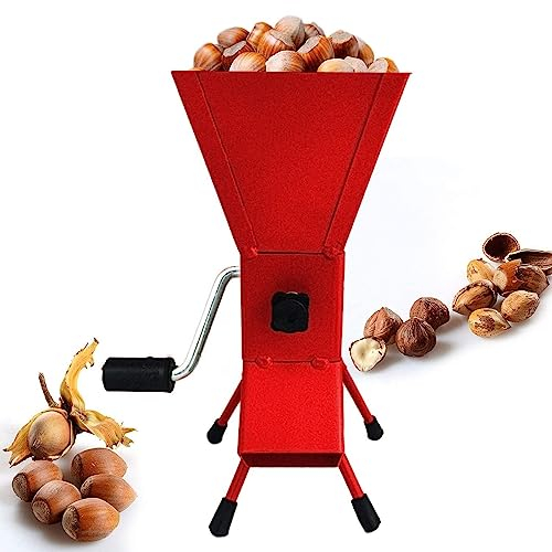 WAOCEO Casse Noisette Casse-Noix à manivelle, décortiqueur de Casse-Noix réglable et en Acier, for Noisettes/amandes/pistaches/Noix de Noisette/Noix de pécan Casse Noix Noisette (Color : Red)