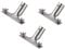 3 x Stielhalterung Metall Stielhalter 24mm Ø | Stielhalterung 87mm Lochabstand zur Selbstmontage | Stielaufnahme für Teleskopstange und Besenstiel | Metallhalter inkl. Schrauben und Flügelmuttern