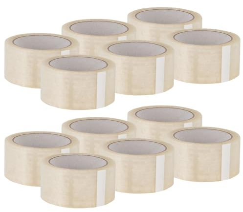 ARLI 12 x Klebeband Packband Paketband PP 48 mm x 66 m Paket Band Kleberolle für Päckchen Paket Sehr gut haftendes Paketklebeband für Packstücke bis 40 kg Verpackungsmaterial 12x Rollen