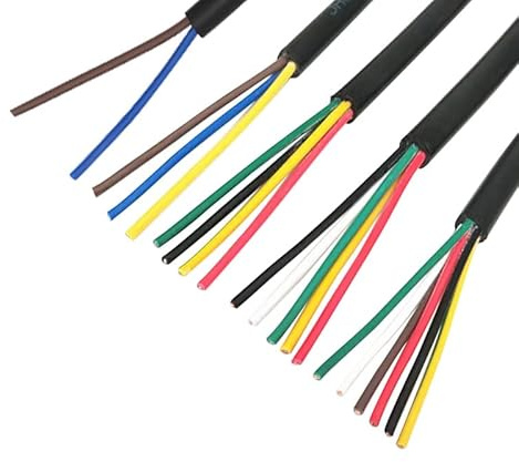Gerrit 2Meter 28/24/22/20/18/17AWG Cable RVV 2/3/4/5/6/8/10/12/14/16/20/24Core Control Signal Cable Copper Wire Multicore Electric Wire (Size : 20AWG 0.5mm2, Color : 24Cores 2Meters)