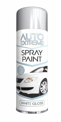 PEBBLE HUG All Purpose Spray Paint, White Gloss Aerosol Paint, Ideal and Perfect Finish for Cars, Bikes, Vans, Metal and Wood, Quick Drying, Safe and Durable, 250ml (1 Pcs)