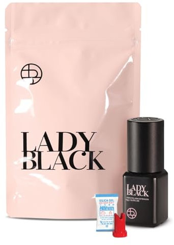P-Beauty Sky Lady Black - Adhesivo para extensiones de pestañas, 10 ml, fijación ultrafuerte, tiempo de secado de 2 segundos, hipoalergénico, duración de 6 a 7 semanas