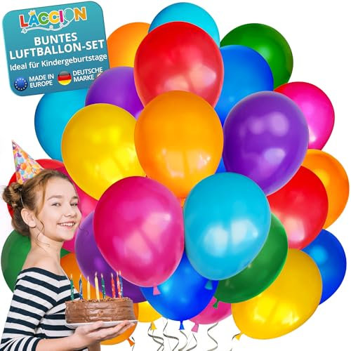 Luftballons Geburtstag 50 Stück - 100% Made in EU aus biologisch abbaubaren Kautschuklatex - Luftballons Helium geeignet, Luftballons bunt, Helium Ballons Set, bunte Luftballon, Ballons Geburtstag