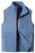 Fowjknww Gilet polaire pour homme - Couleur unie - Léger - Sans manches - Coupe-vent - Chaud - Doublé - Gilet d'hiver - Veste d'extérieur Softshell - Gilet de pêche - Coupe ajustée, bleu, L
