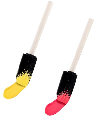 PEOVLVN Lot de 10 pinceaux en mousse de 2,5 cm avec manche en bois pour peinture, teinture, vernis et projets de bricolage