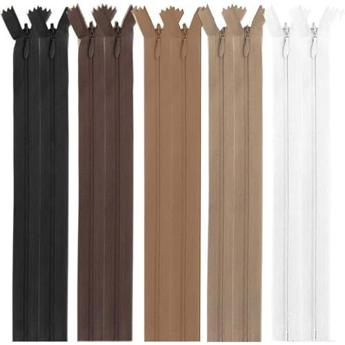 BQRKOTM 10 Cerniere Invisibili in Nylon Multicolore da 40 cm,Cerniere non separabili per Cucito e Artigianato, Jacket pelletteria jeans pantaloni vestito gonna abbigliamento cucito