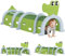 AIYAPLAY Tunnel de jeu pour enfant pour l'Intérieur et le jardin en forme de crocodile, modulable, tunnel de jeu pour enfants, pour enfants de 3 à 6 ans ramper et grimper, intérieur et extérieur, vert