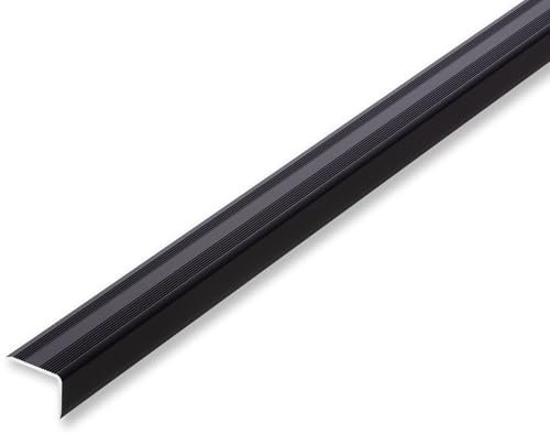 (16,25EUR/m) Aluminium Treppenwinkel 30 x 22 mm schwarz selbstklebend 1180 mm Treppenkante Kantenprofil Trittstufe
