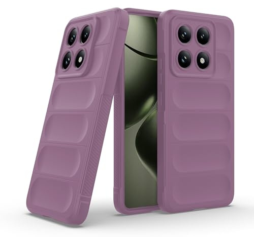 LBH Handyhülle für Xiaomi 14T Schutzhülle Case Cover Bumper Anti-Schock Stoßabsorbierende Hülle Robust Stoßfest Kratzfest rutschfest GripLine Violett
