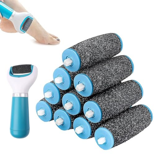 10 Pièces Rouleaux de Remplacement,Rouleaux de Remplacement pour Pedicure Pied Electrique,Rouleau Scholl,Scholl de Remplacement, de Remplacement Compatible avec Scholl Velvet Smooth.