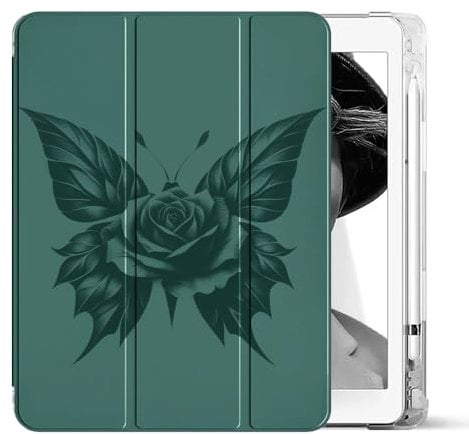 Sunrive PU Leather Tablet Case compatible with Huawei MatePad 11.5 S 2024,it designed with tri-fold stand Shockproof Tablet Cover, Auto Wake/Sleep-Dark green