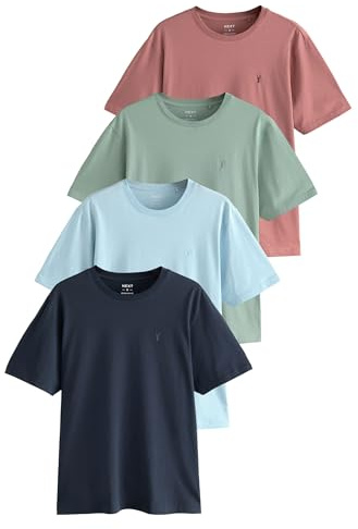 NEXT Herren T-Shirts aus 100% Baumwolle im 4er-Pack
